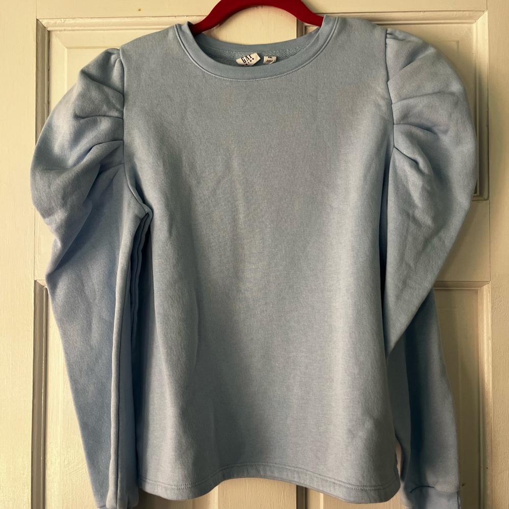 GAP Light Blue Puff Sleeve Long Sleeve Tee